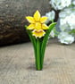 Daffodil Brooch, Handmade March Birth Flower Pin Badge