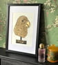 Parrot print  - Gold Parrot print - Parrot art print  - Handmade Parrot print  - Image 1