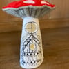 Embroidered felt fairy battery tea light Toadstool. 