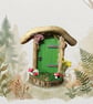 Handcrafted driftwood fairy door.
