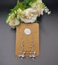 Handmade Antique Silver Daisy Filigree Drop Earrings