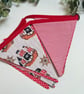 Handmade Fabric Bunting 9 Flags in a Red Pirate Design - Image 5