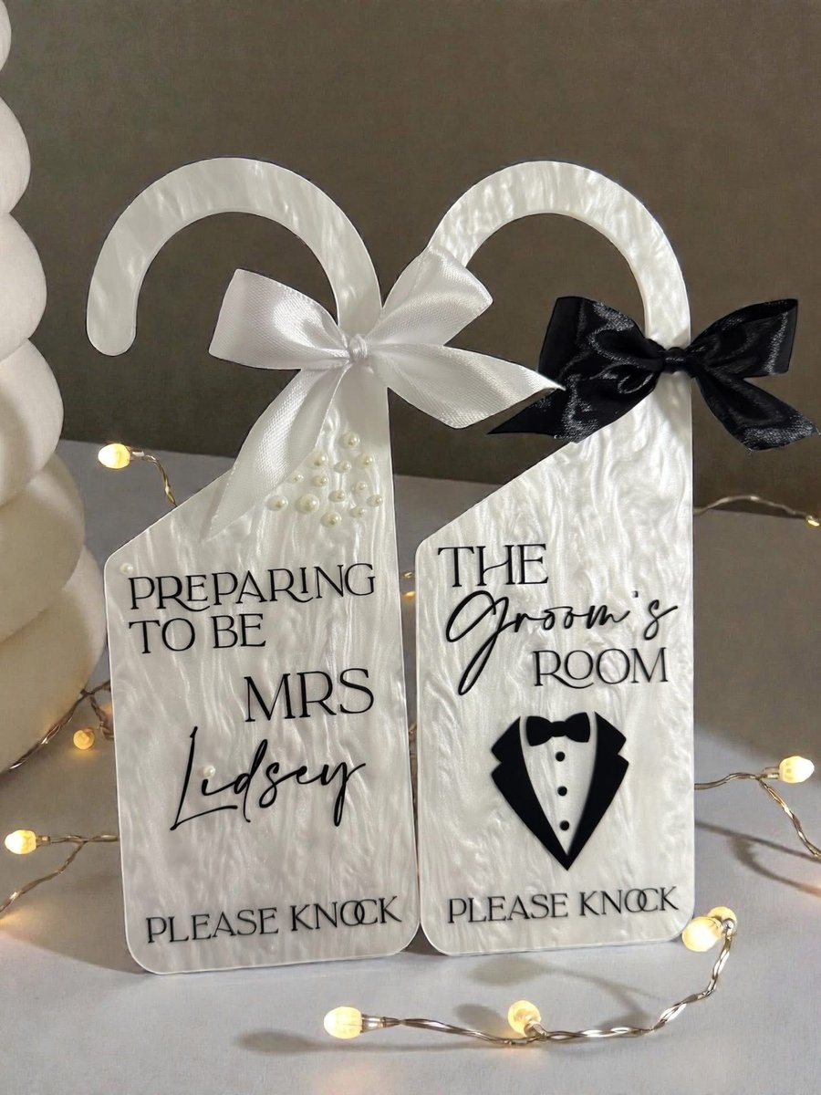 His and hers door hangers Arcylic 