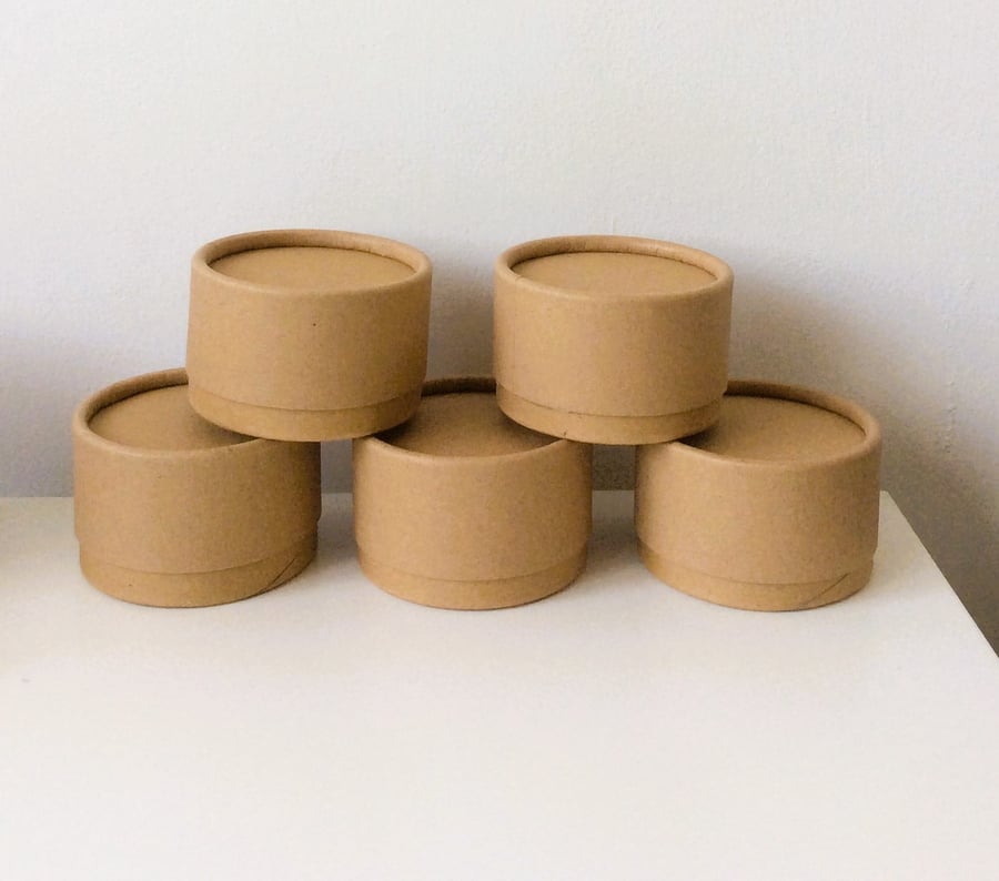 5 x 100ml Lidded Cardboard Storage Containers 