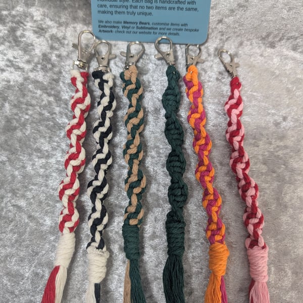 Macrame Spiral Keyfob