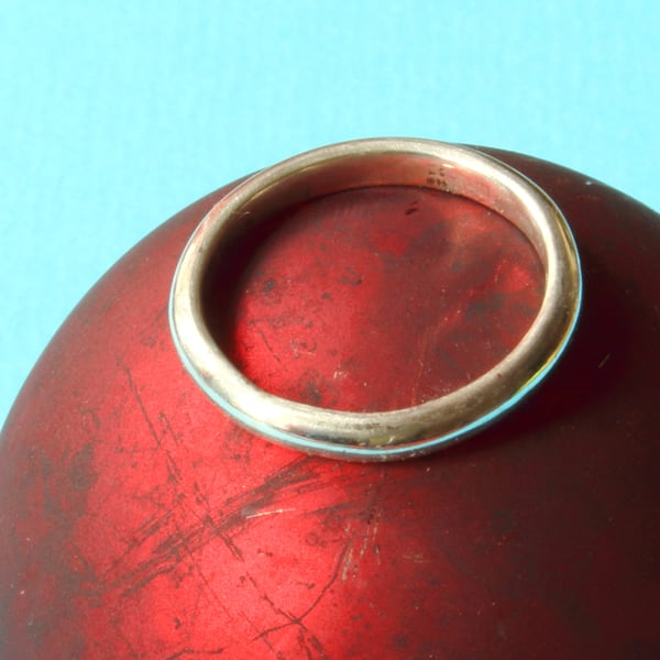 Seconds Sunday - Silver Ring - Domed Sterling Silver Band - Size Q