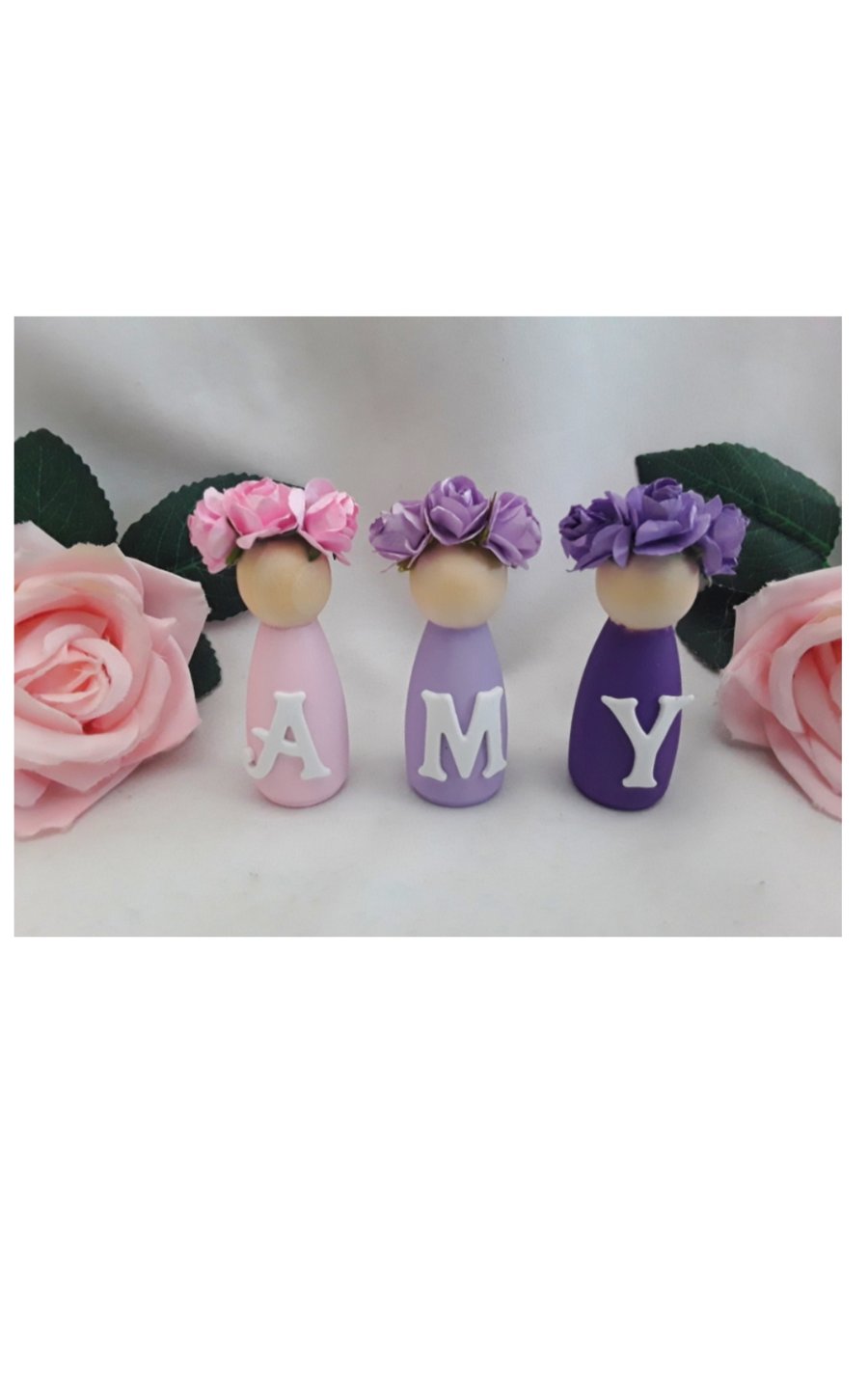 Personalised Wooden Peg Dolls New Baby Gift P. Folksy
