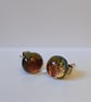 Sparkly fused glass stud earrings