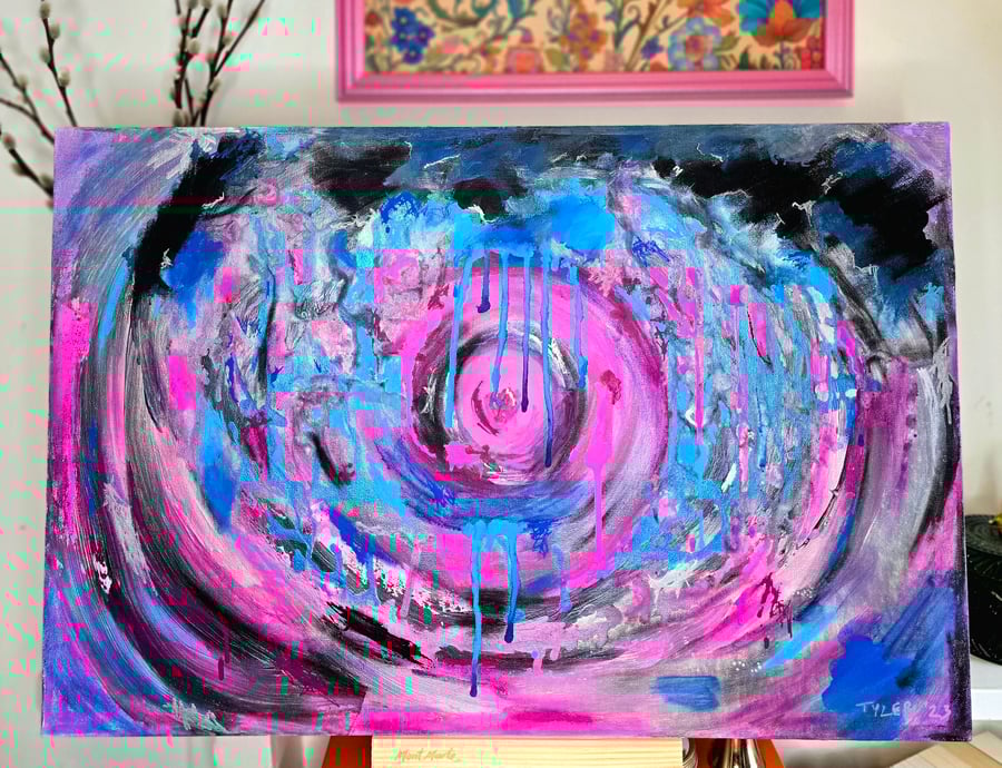 Enter the void - original abstract painting on canvas board