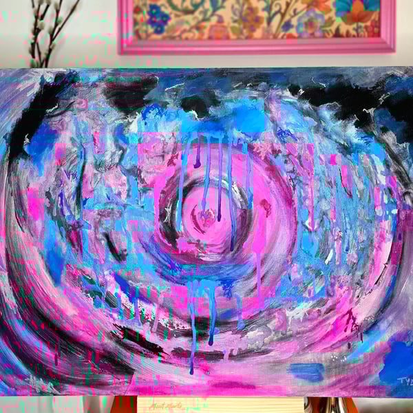 Enter the void - original abstract painting on canvas board