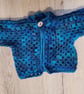 Hexagon cardigan baby and toddler blue