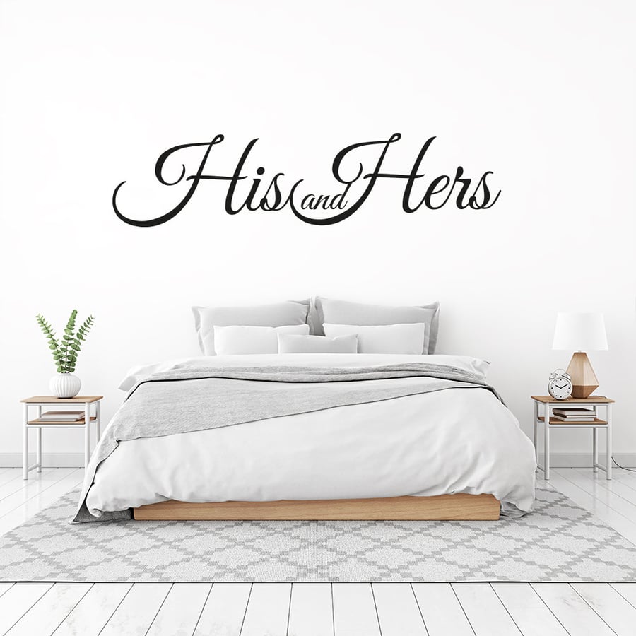 His and Hers Vinyl Wall Sticker - Bedroom Wall Art Decor housewarming Modern