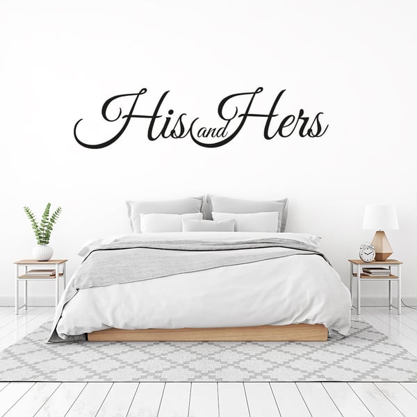 His and Hers Vinyl Wall Sticker - Bedroom Wall Art Decor housewarming Modern