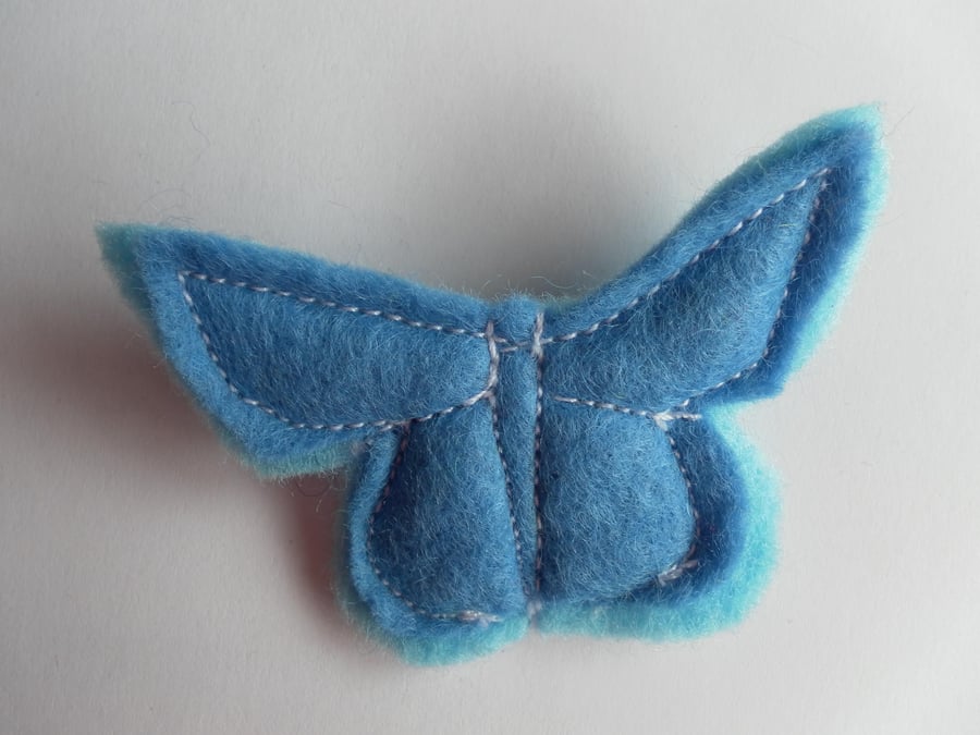 Adonis Blue Butterfly Brooch, Badge