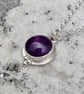 Amethyst Lotus Moon Flower Necklace - Image 3