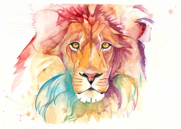 Rainbow Lion A5 Print