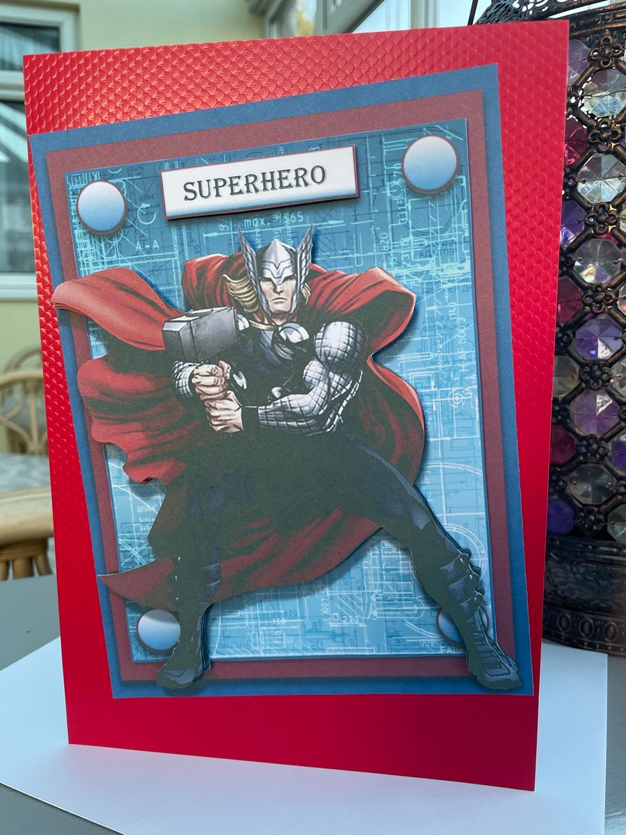 Luxury Superhero Thor Father's day or birthday card