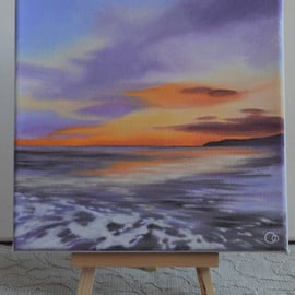 Sunset at the Bay Acrylic Seascape Painting