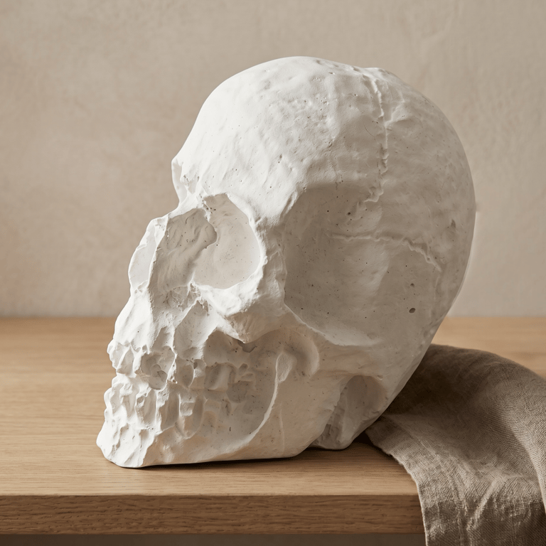 Tiny Stonecast White Skull - Macabre Halloween Decoration Suitable for Painting