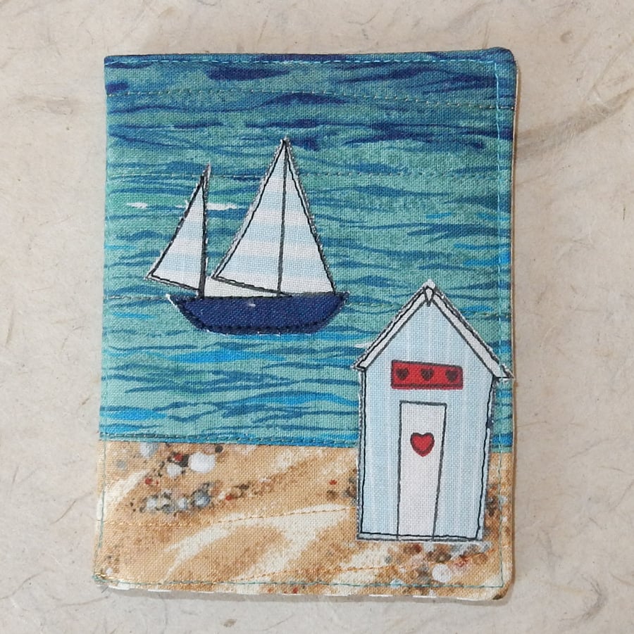 Needle case with boat, beach hut and lighthouse