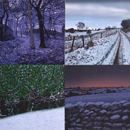 Festive snow scenes 2021, set of 4 festive cards