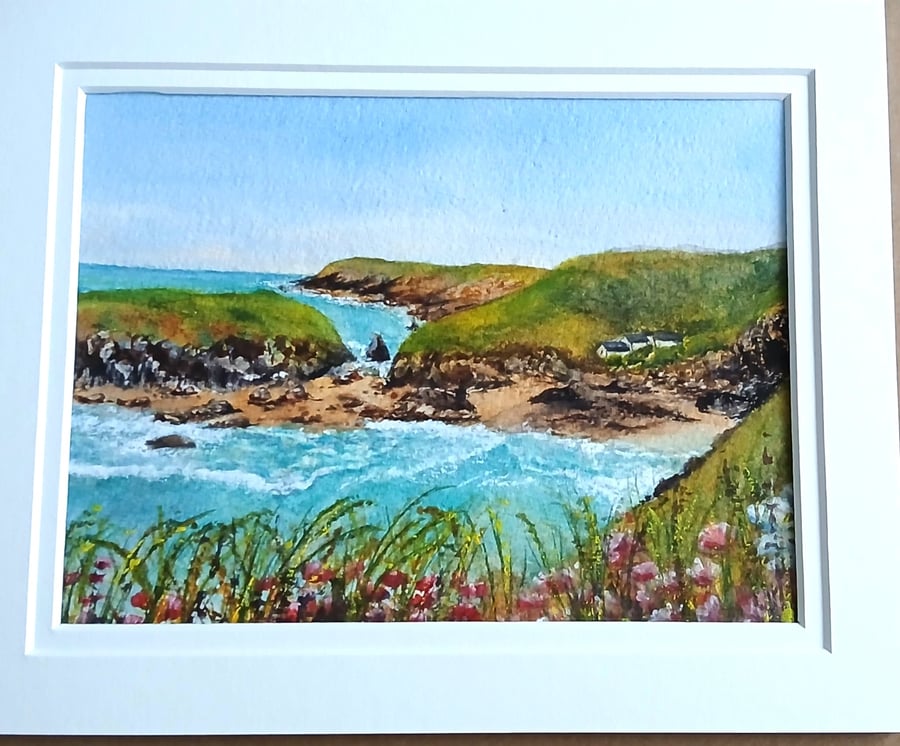 Original watercolour painting - Kynance Cove, Cornwall 8x6 inches