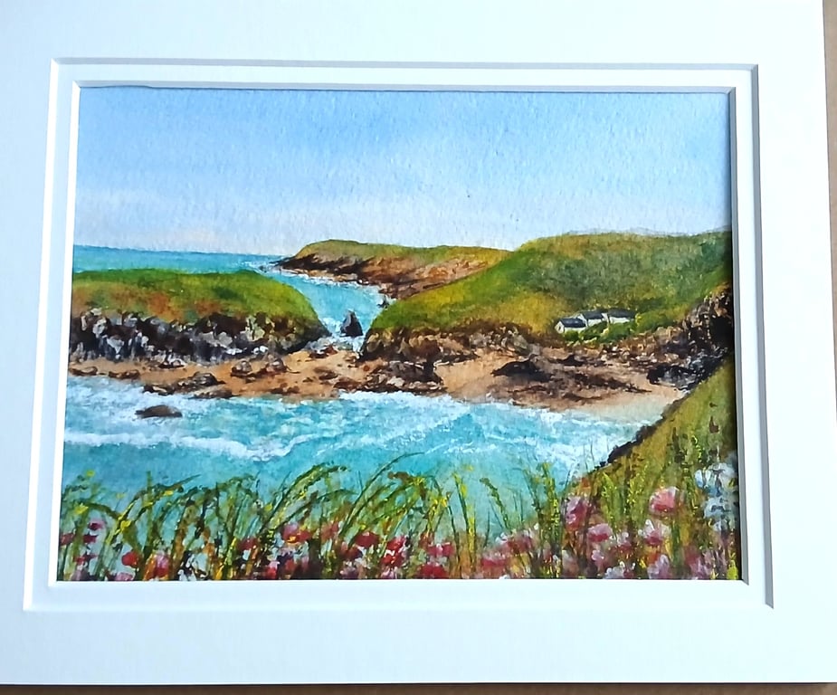 Original watercolour painting - Kynance Cove, Cornwall 8x6 inches