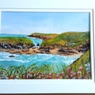 Original watercolour painting - Kynance Cove, Cornwall 8x6 inches