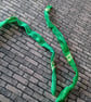 Green and Gold Silk Sari Fabric Bead Necklace - Image 6
