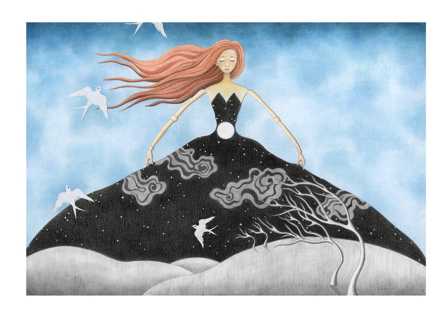 Perfectly Imperfect - Surreal woman art print. "Muse". A 'second'. 