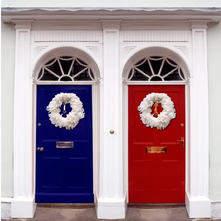 Pure wool Christmas wreaths white 40cm - sustainable Christmas decor