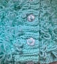 Chunky mint green loopy girls cardigan  - Image 3