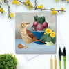 Song Thrush with Primroses Spring Greetings Card - British Bird, Eco Friendly