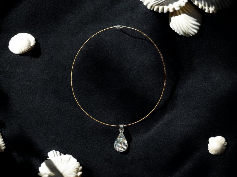 Abalone shell choker, she'll jewellery, unique gift, choker necklace, gothic jew