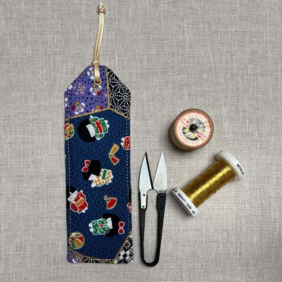 Bookmarks Japanese Fabric Patchwork Kimono Dolls