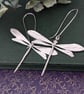 Silver Dragonfly Earrings - Long Drop Dragonfly Earrings - Nature Jewellery