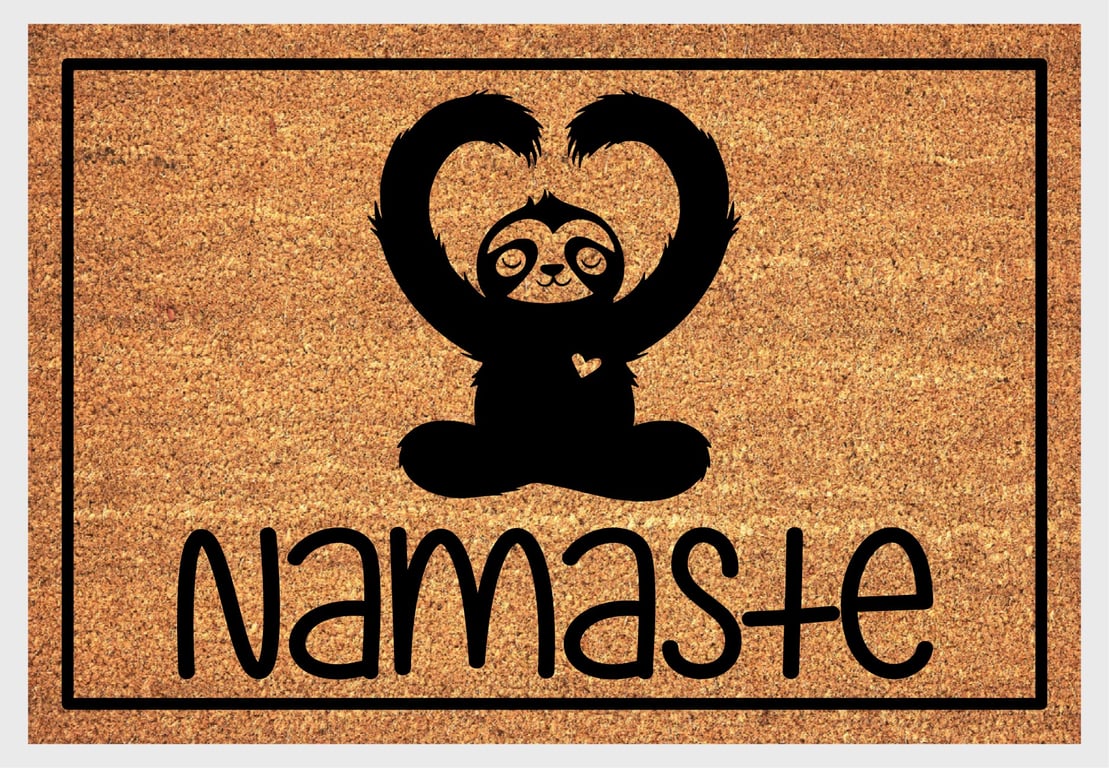 Namaste Door Mat - Sloth Welcome Mat - 3 Sizes