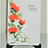 hand painted floral Birthday card ( ref F 670)