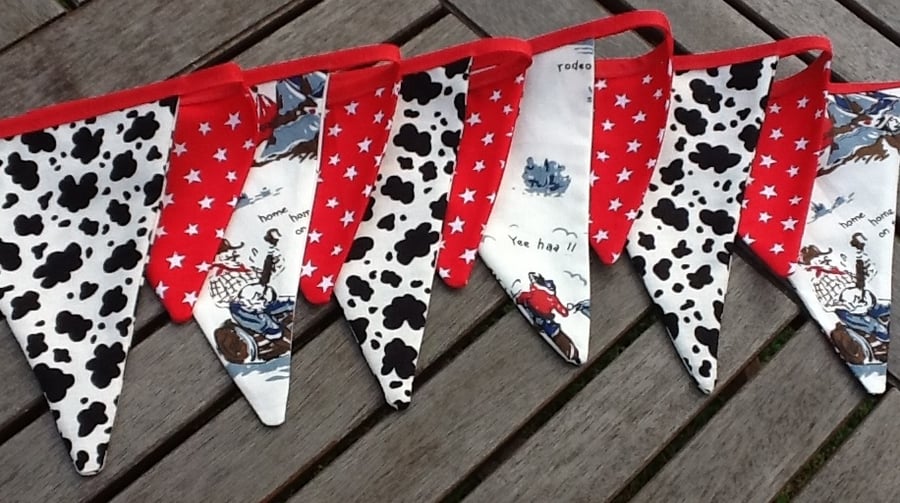 Cowboy bunting flags- 11 flags, playroom, bedrooms or photo prop