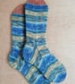 Socks, hand knitted, Van Gogh inspired, adult MEDIUM size 5-6