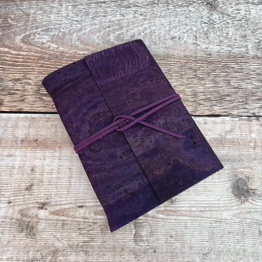 A6 Cork Journal in Deep Purple