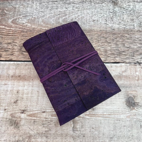 A6 Cork Journal in Deep Purple