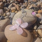 Large Baby Pink Butterfly Beauty Necklace