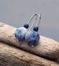 Earrings - Blue sodalite and hematite silver drop earrings, argentium silver 