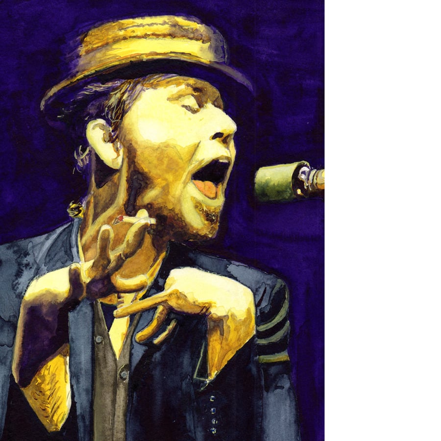 Tom Waits. Original watercolour painting.