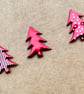 A pair of rustic recycled Christmas cards with red and green tree embellishments - Image 4