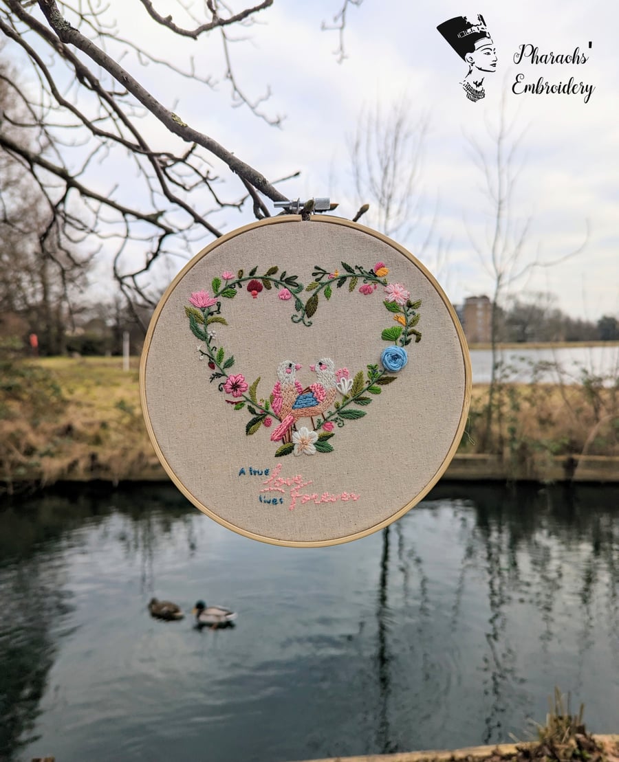 True love embroidery hoop art
