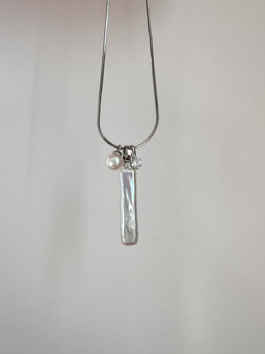 925 Sterling Silver Baroque Pearl Pendant Necklace – Freshwater Pearl, Rope Chain