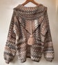 Coastal Inspired Crochet Hooded Jacket One Size (M - XL)