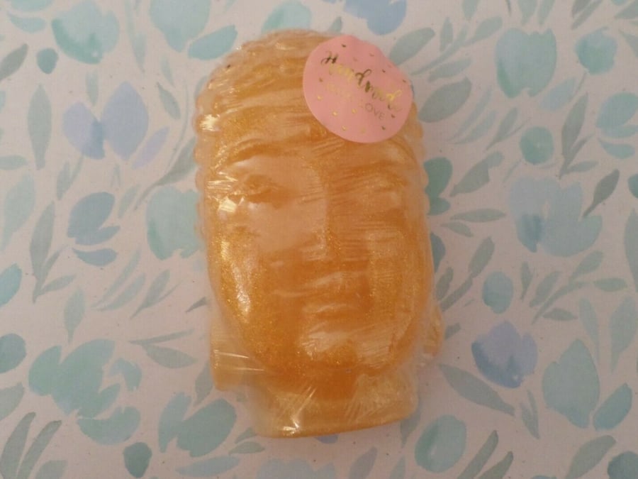 Hand Crafted All Natural Cherry Gold Buddha Blossom Carved Soap